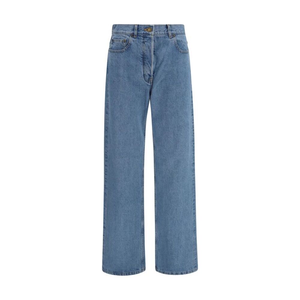 Thom Browne Women Straight-Leg Selvedge Cotton Jeans With Adjustable Back Strap